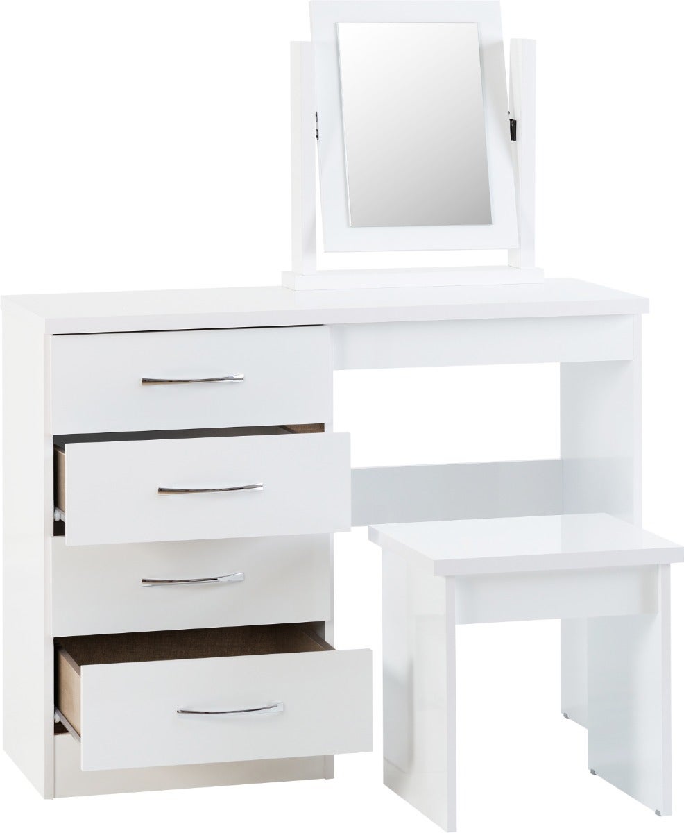 Nevada Dressing Table Set - White Gloss - view 3
