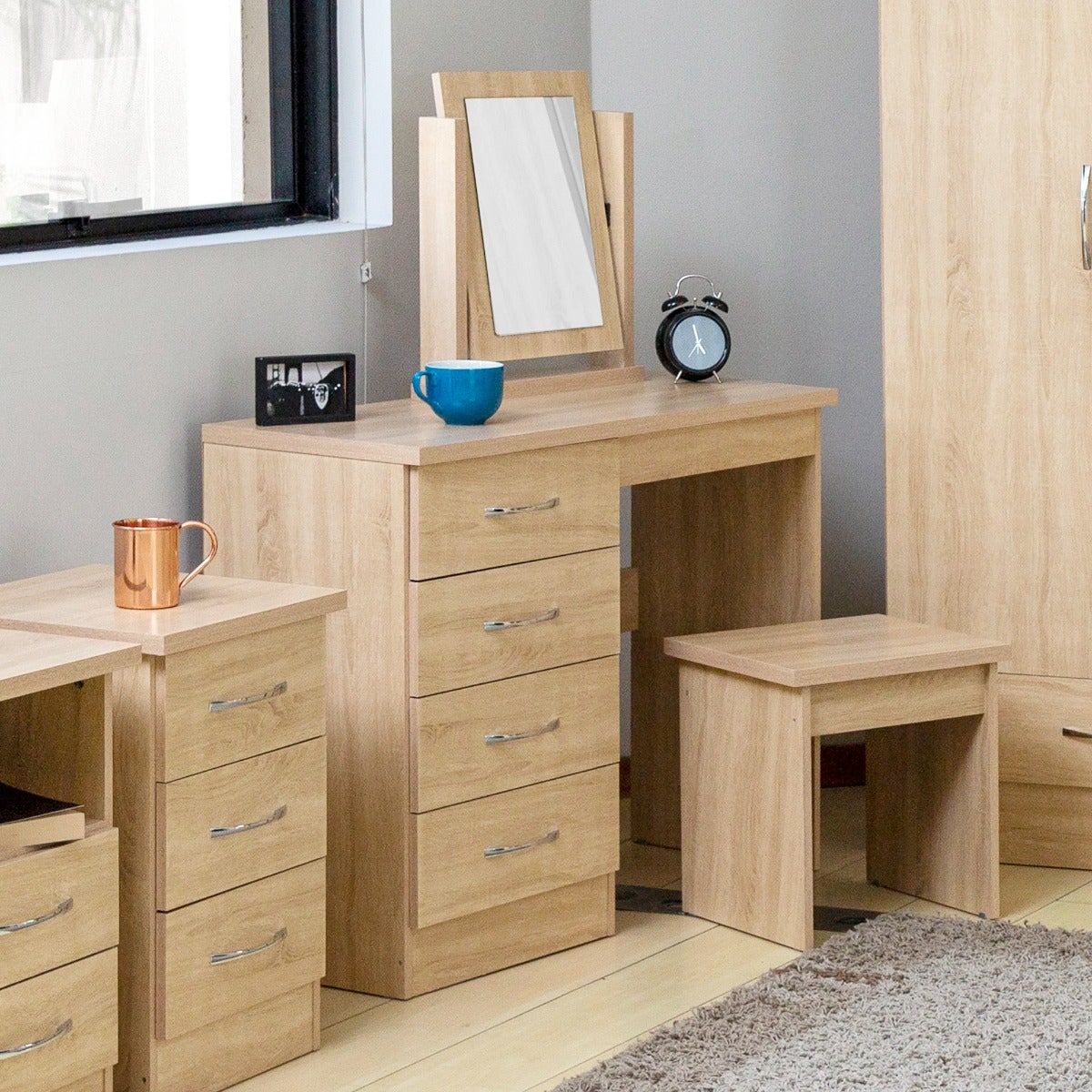 Nevada Dressing Table Set - Sonoma Oak Effect - view 11