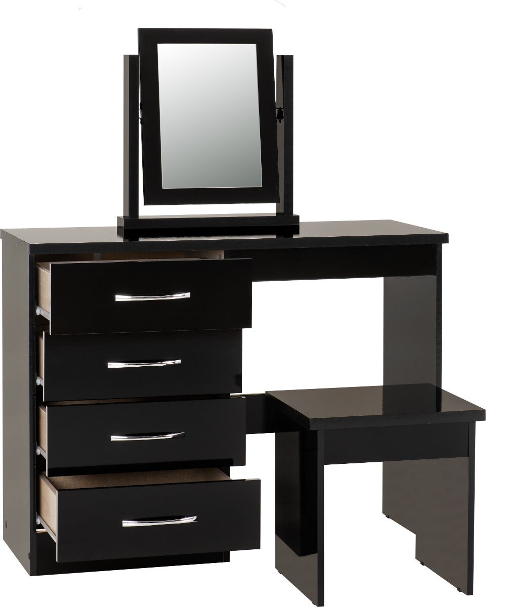 Nevada Dressing Table Set - Black Gloss - view 3