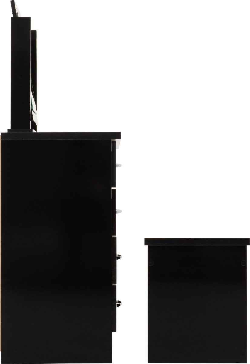 Nevada Dressing Table Set - Black Gloss - view 5