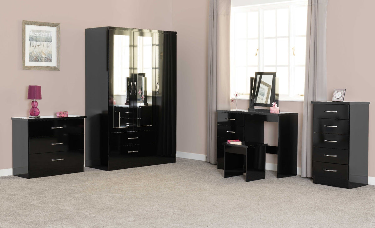 Nevada Dressing Table Set - Black Gloss - view 8