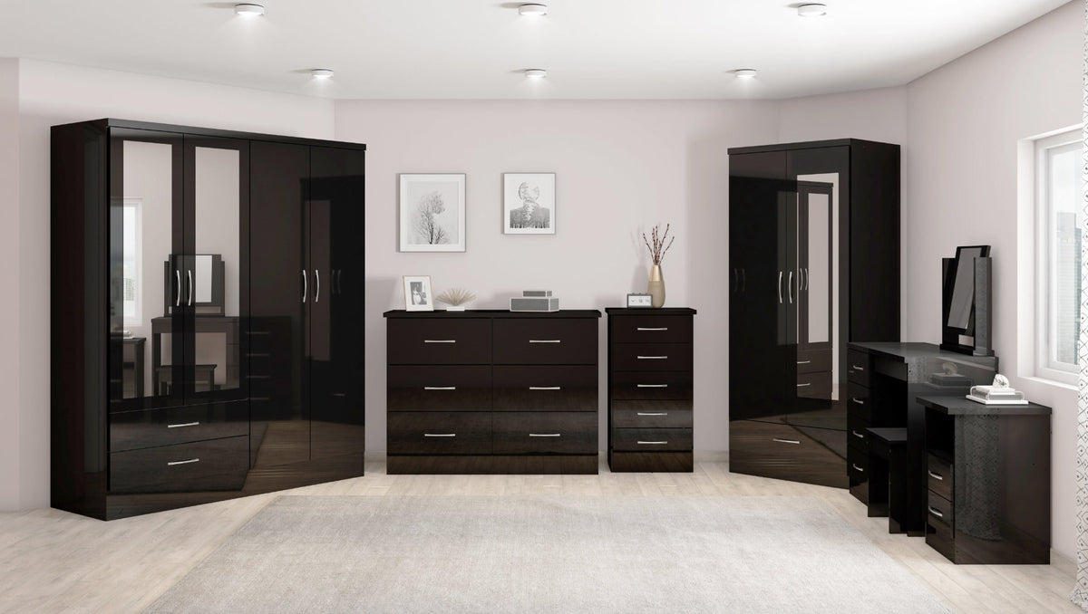 Nevada Dressing Table Set - Black Gloss - view 9
