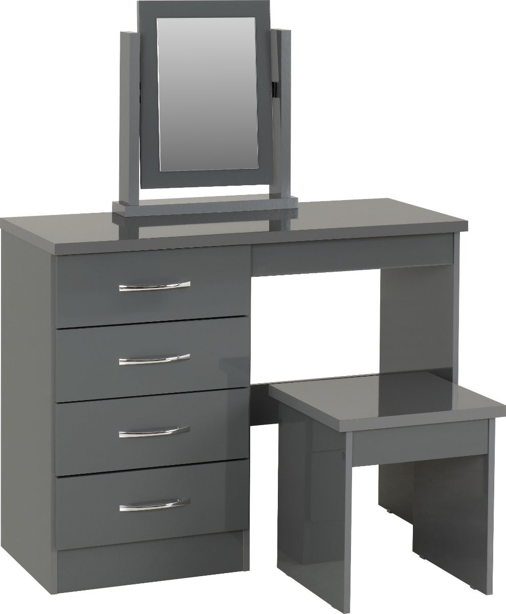 Nevada Dressing Table Set - Grey Gloss - view 2