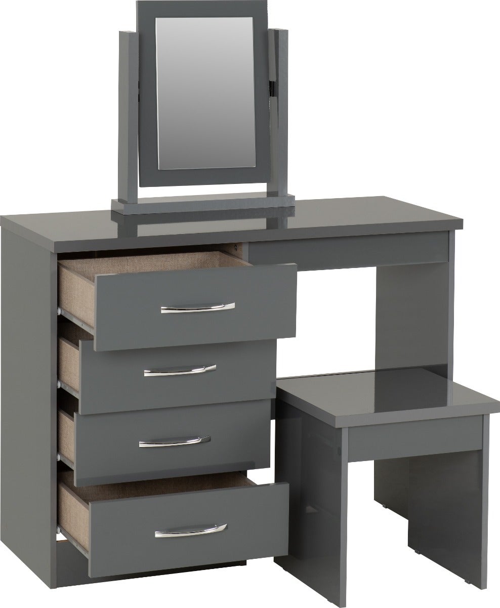 Nevada Dressing Table Set - Grey Gloss - view 3