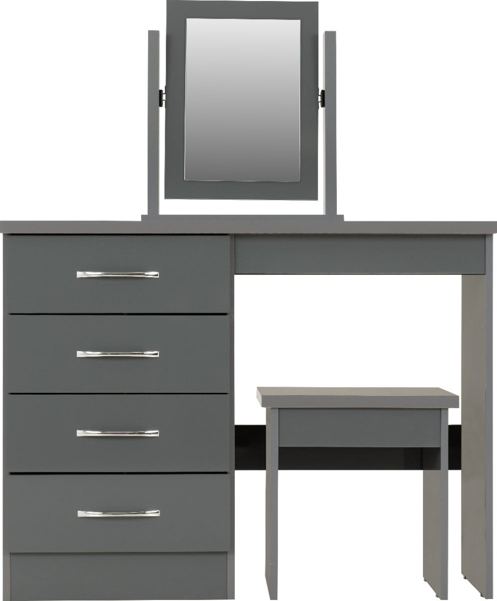 Nevada Dressing Table Set - Grey Gloss - view 4