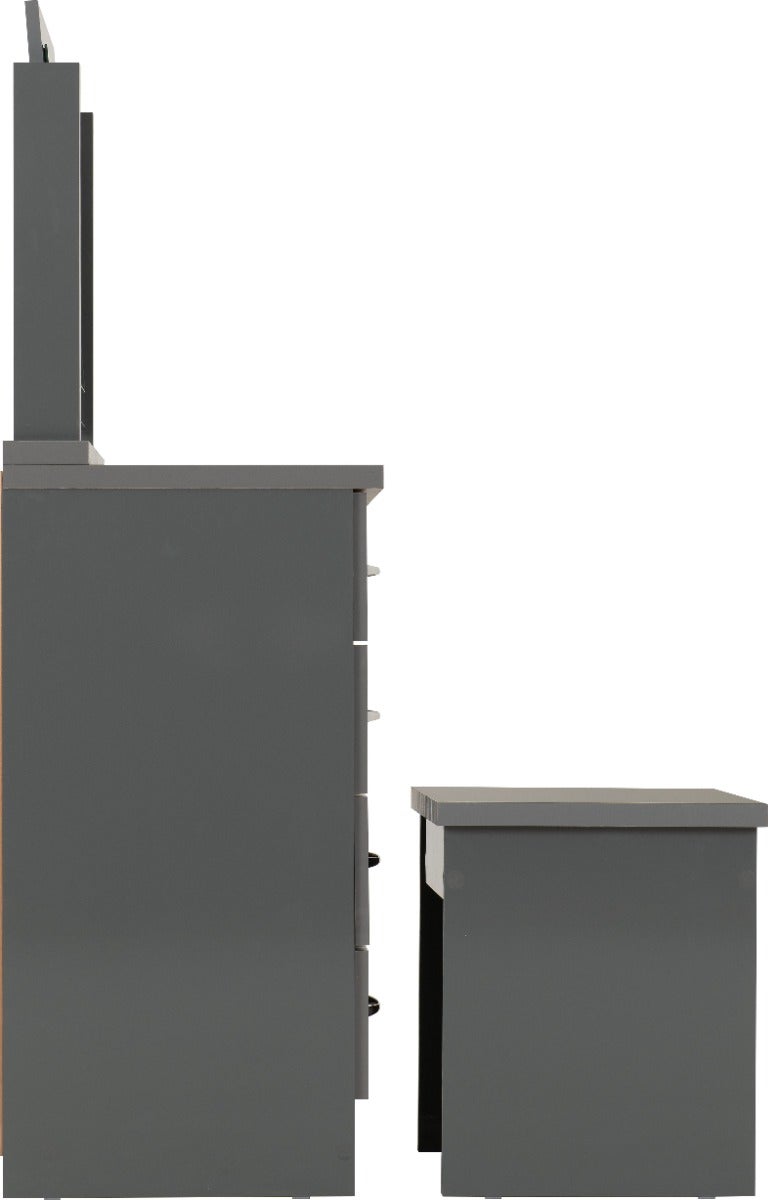 Nevada Dressing Table Set - Grey Gloss - view 5