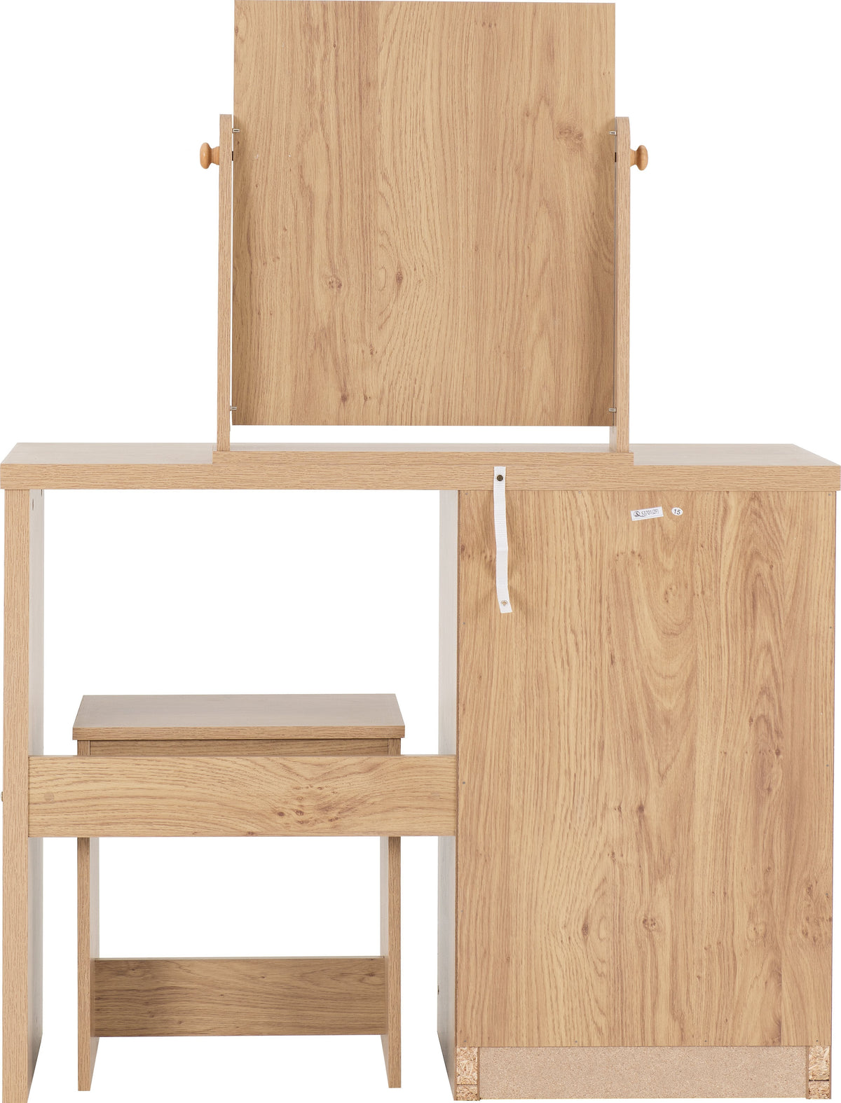 Seville Dressing Table Set - White Gloss/Light Oak Effect Veneer - view 10