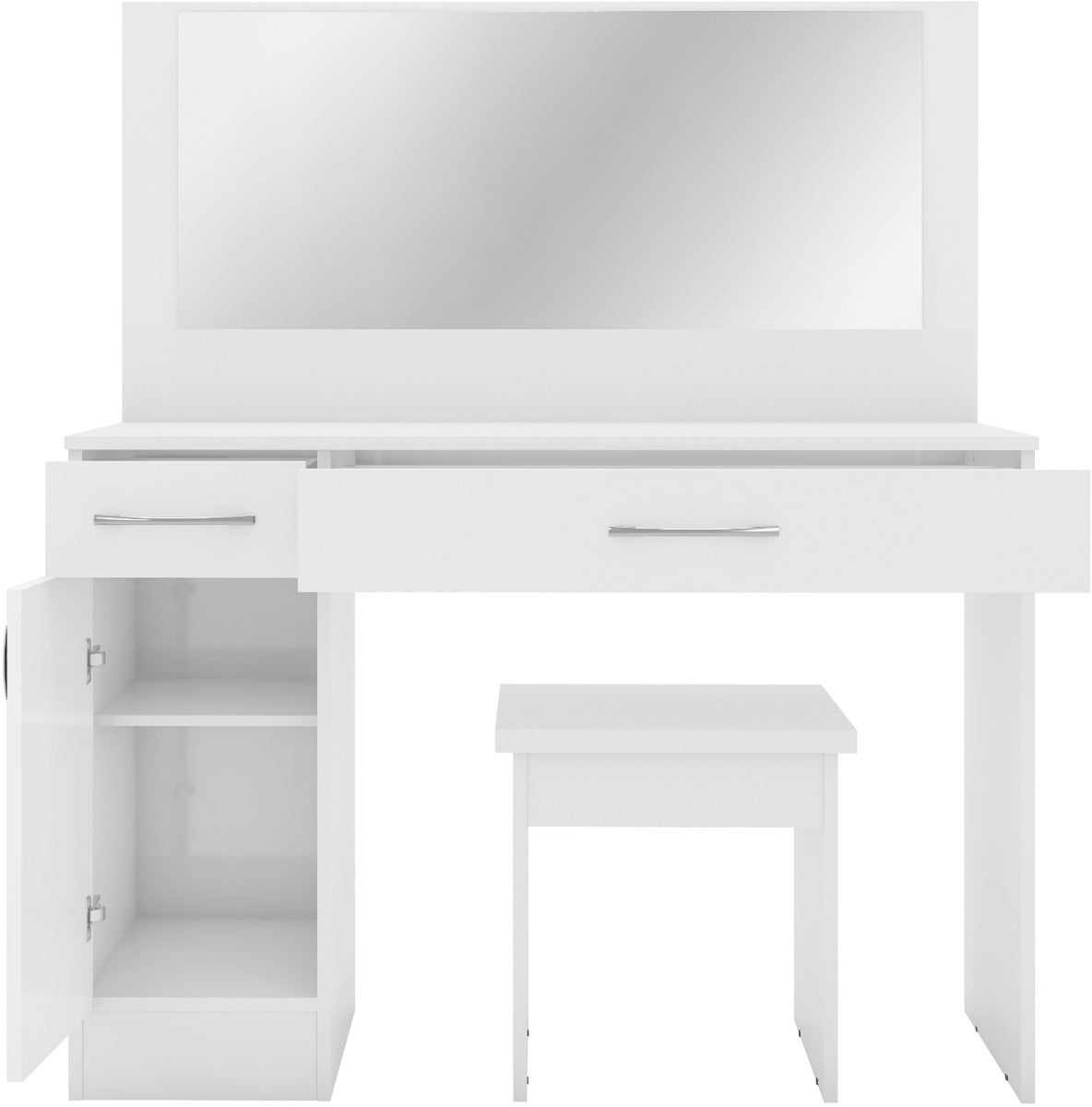Nevada Vanity/Dressing Table Set - White Gloss - view 4