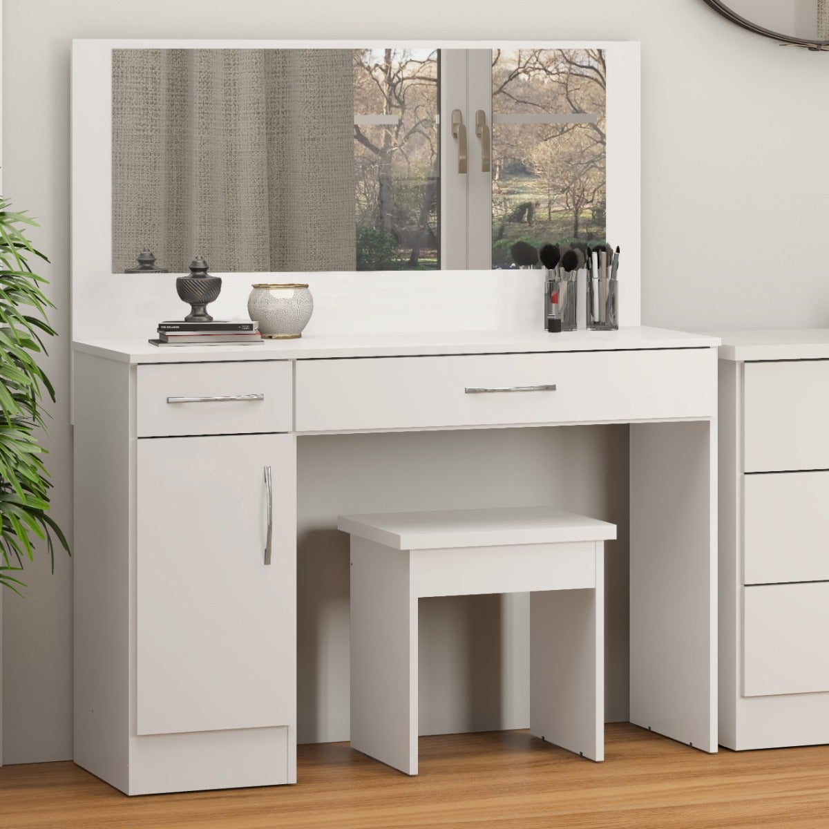 Nevada Vanity/Dressing Table Set - White Gloss - view 8
