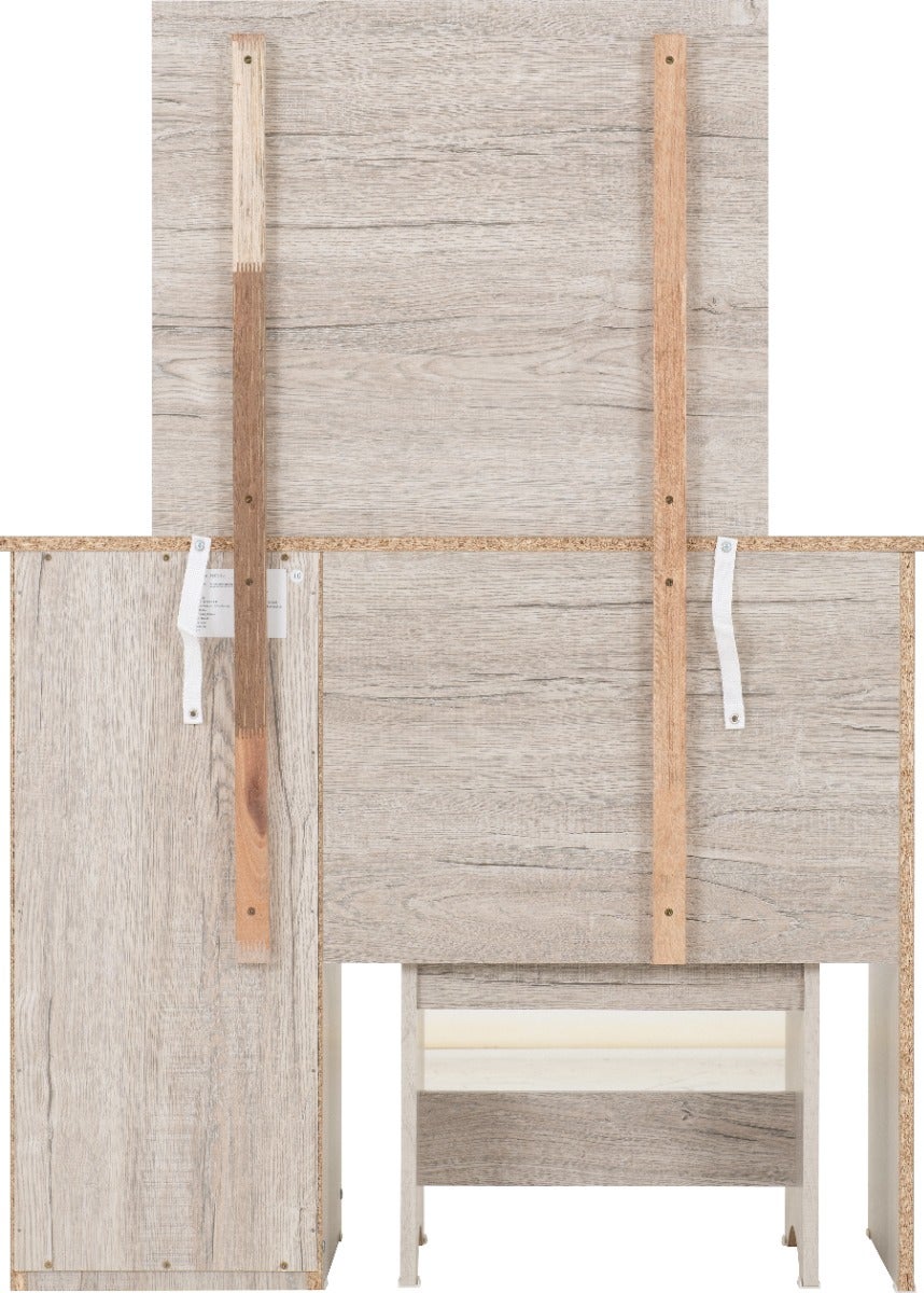 Malvern 3 Drawer Dressing Table Set - Urban Snow/Steel Fabric - view 6