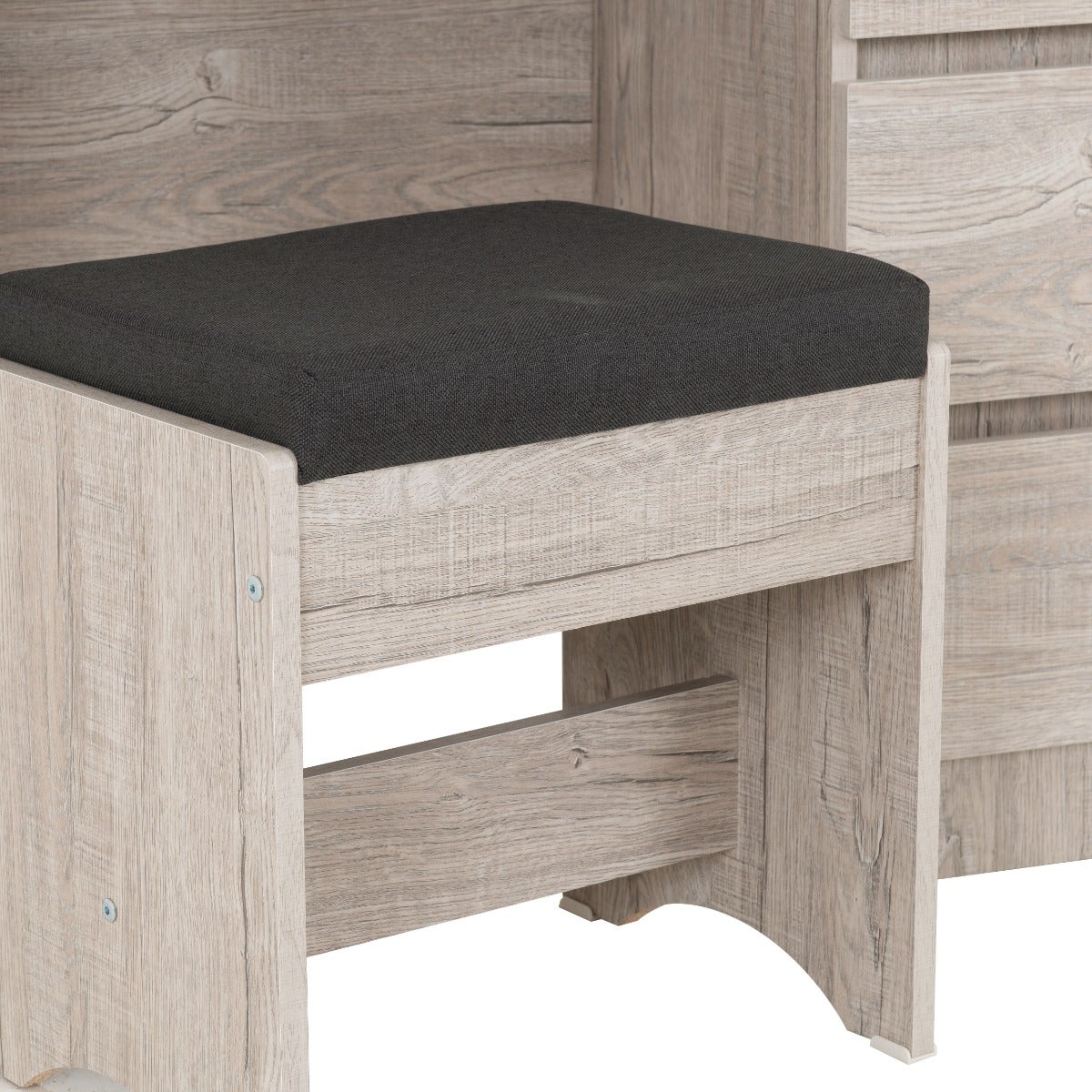 Malvern 3 Drawer Dressing Table Set - Urban Snow/Steel Fabric - view 7
