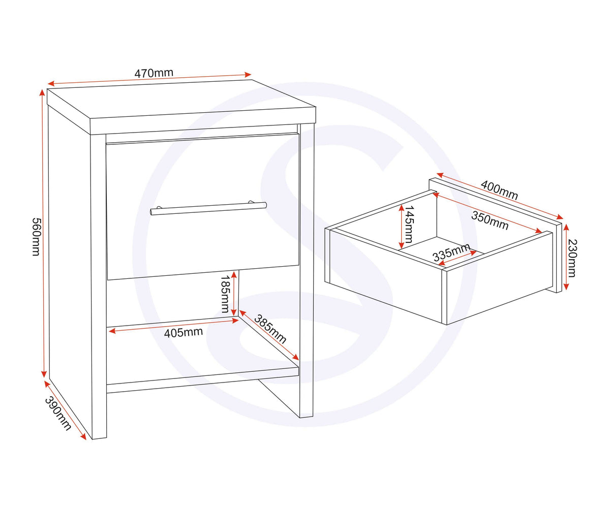 Seville Bedroom Set - White Gloss/Light Oak Effect Veneer - view 5