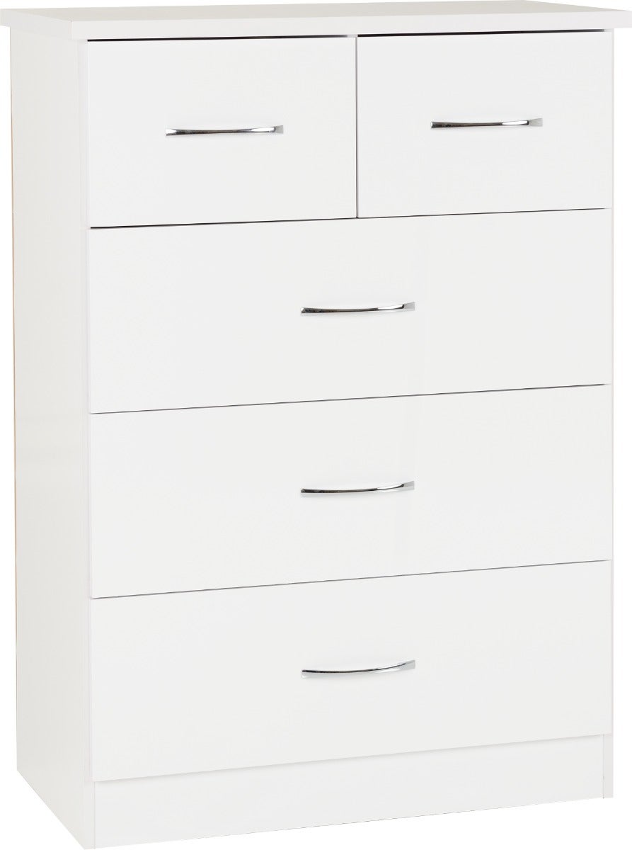 Nevada 2 Door 1 Drawer Wardrobe Bedroom Set - White Gloss - view 8