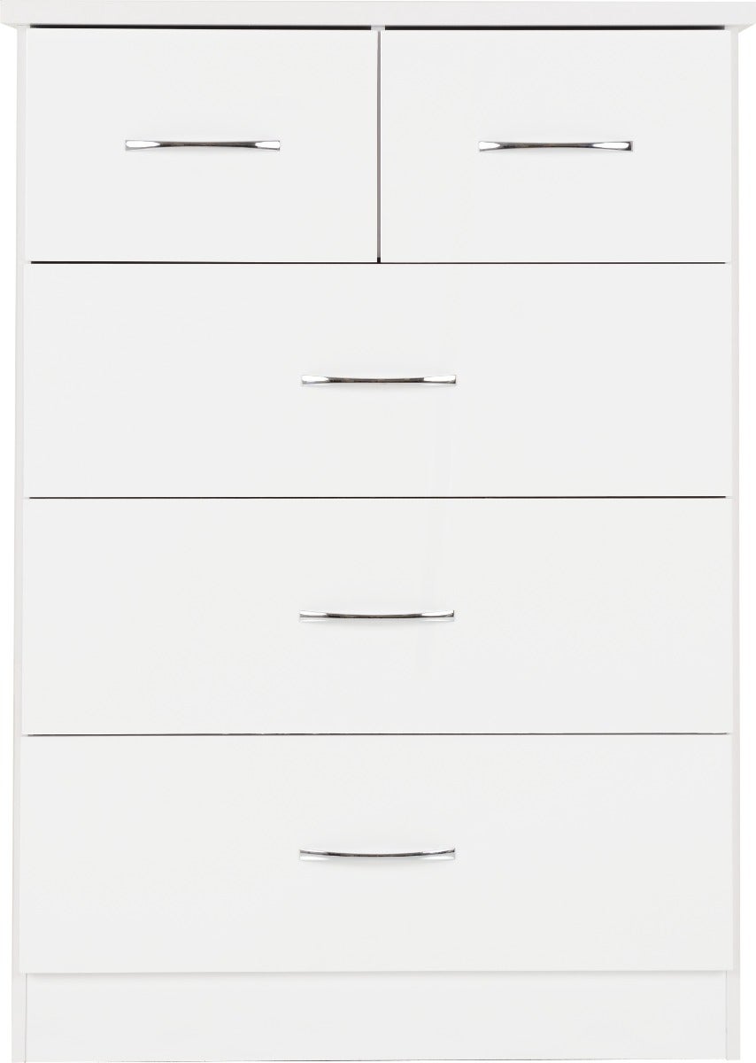 Nevada 2 Door 1 Drawer Wardrobe Bedroom Set - White Gloss - view 10