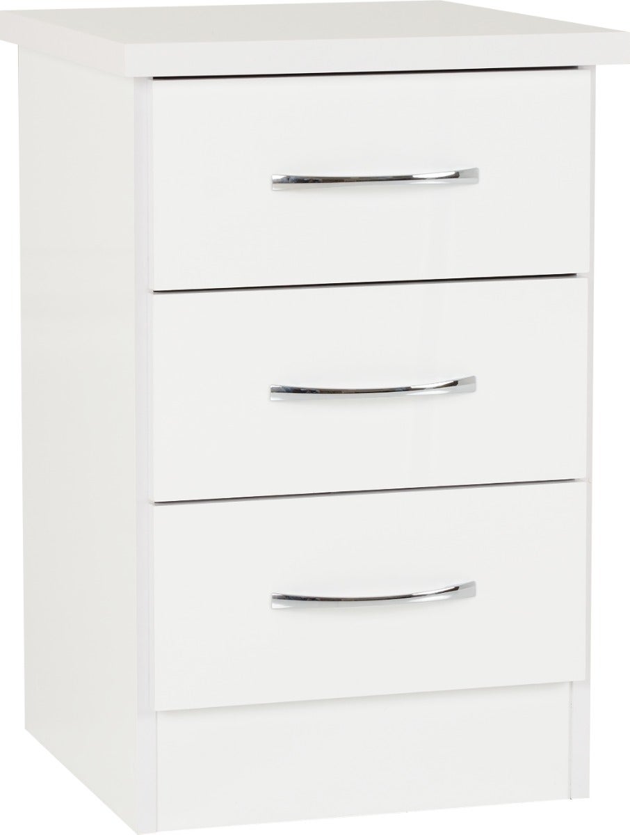Nevada 2 Door 1 Drawer Wardrobe Bedroom Set - White Gloss - view 13