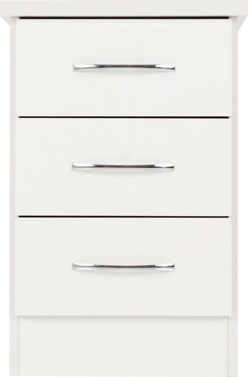Nevada 2 Door 1 Drawer Wardrobe Bedroom Set - White Gloss - view 15