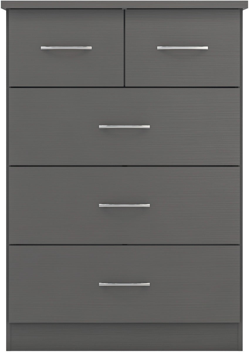 Nevada 2 Door 1 Drawer Wardrobe Bedroom Set - 3D Effect Grey - view 9