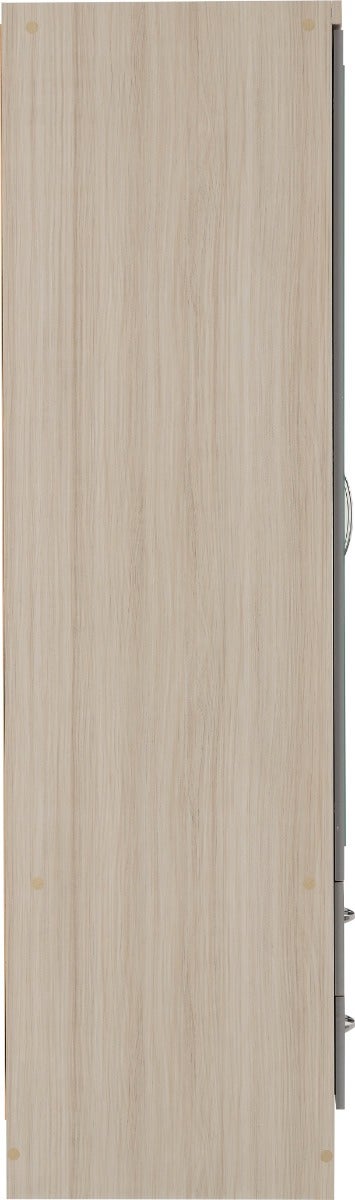 Nevada 3 Door 2 Drawer Wardrobe Bedroom Set - Grey Gloss/Light Oak Effect Veneer - view 6