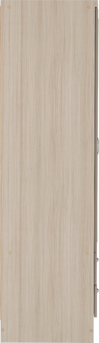 Nevada 3 Door 2 Drawer Wardrobe Bedroom Set - Oyster Gloss/Light Oak Effect Veneer - view 6