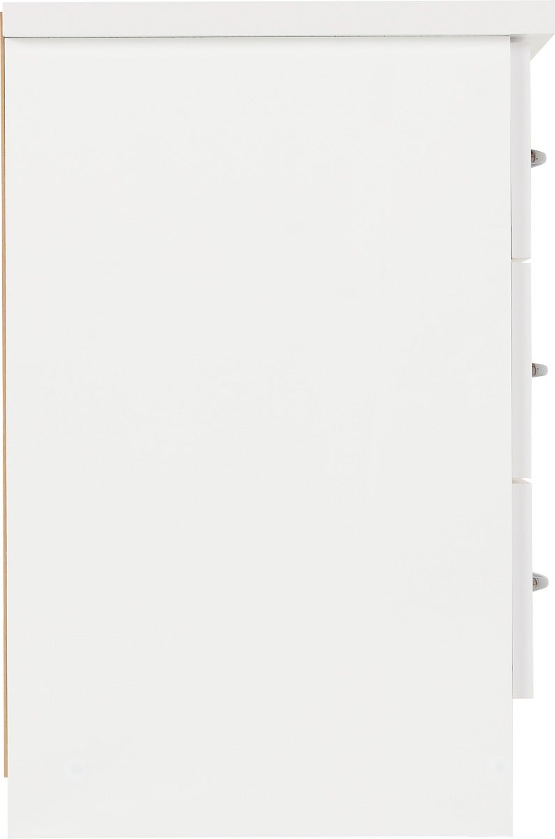 Nevada 3 Door 2 Drawer Wardrobe Bedroom Set - White Gloss - view 16