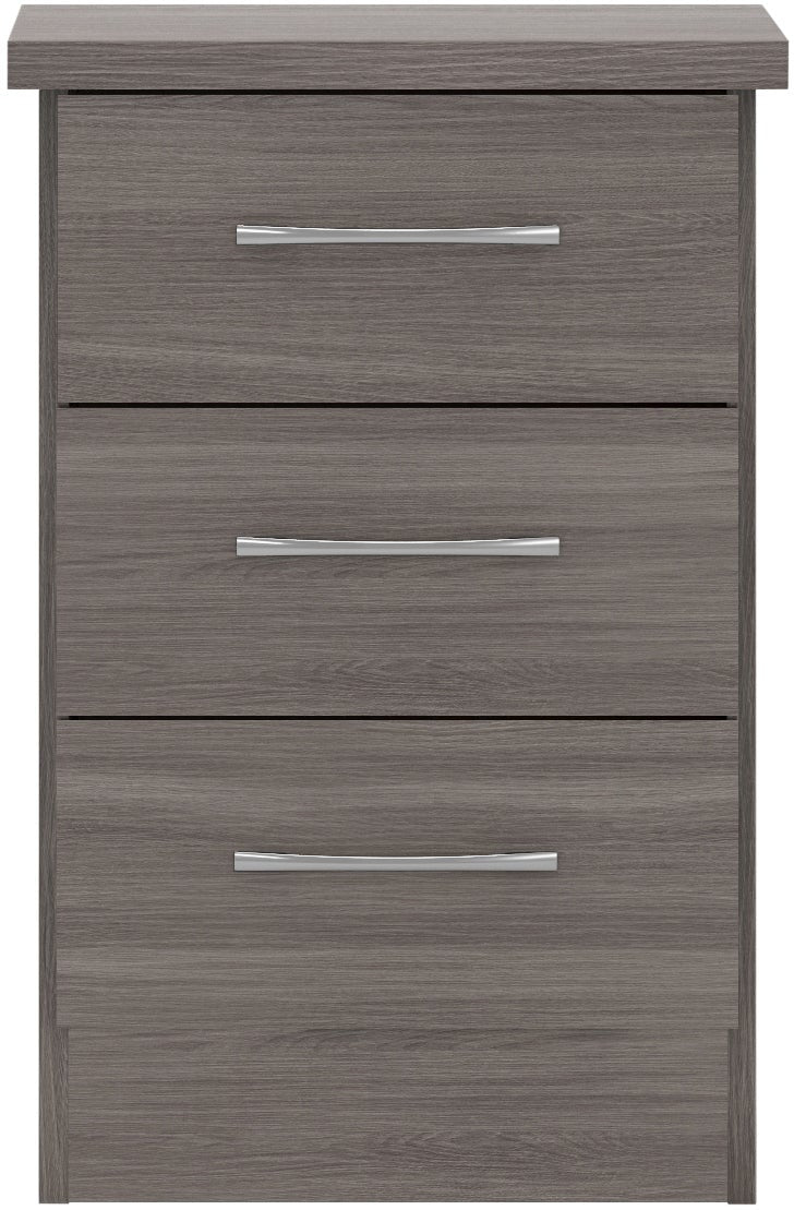 Nevada 3 Door 2 Drawer Wardrobe Bedroom Set - Black Wood Grain - view 15
