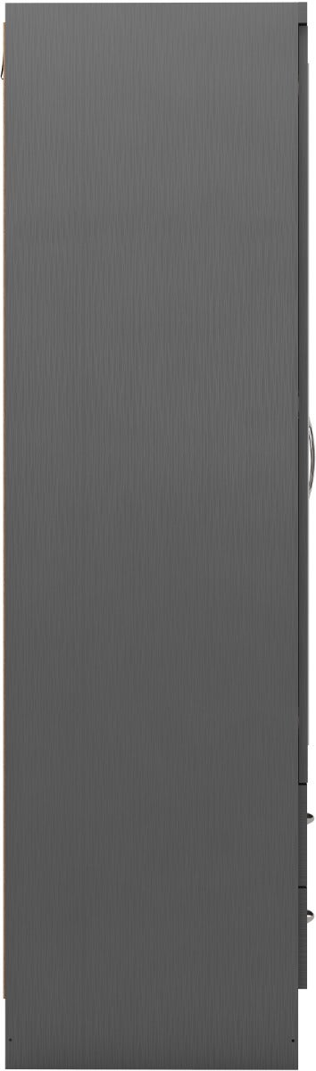 Nevada 3 Door 2 Drawer Wardrobe Bedroom Set - 3D Effect Grey - view 6