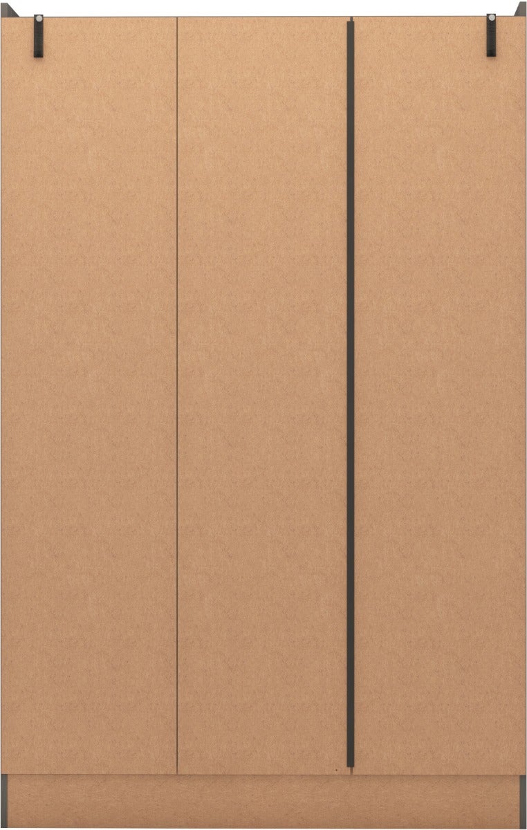 Nevada 3 Door 2 Drawer Wardrobe Bedroom Set - 3D Effect Grey - view 7
