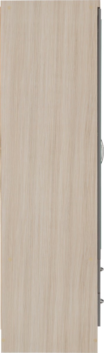 Nevada 4 Door 2 Drawer Wardrobe Bedroom Set - Grey Gloss/Light Oak Effect Veneer - view 6