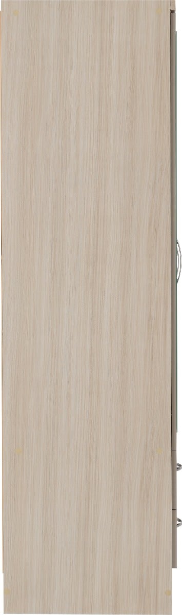 Nevada 4 Door 2 Drawer Wardrobe Bedroom Set - Oyster Gloss/Light Oak Effect Veneer - view 6
