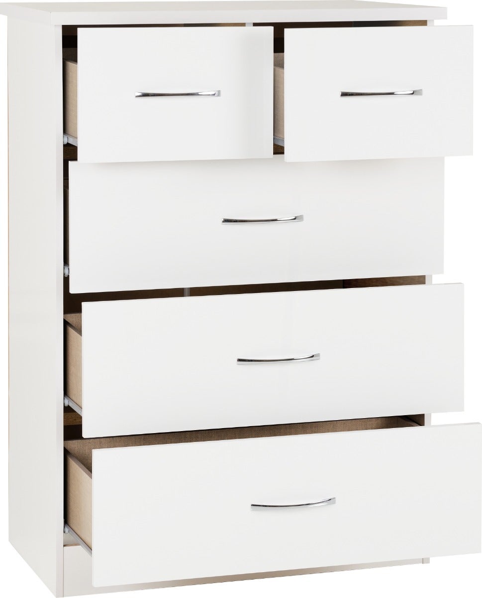 Nevada 4 Door 2 Drawer Wardrobe Bedroom Set - White Gloss - view 9