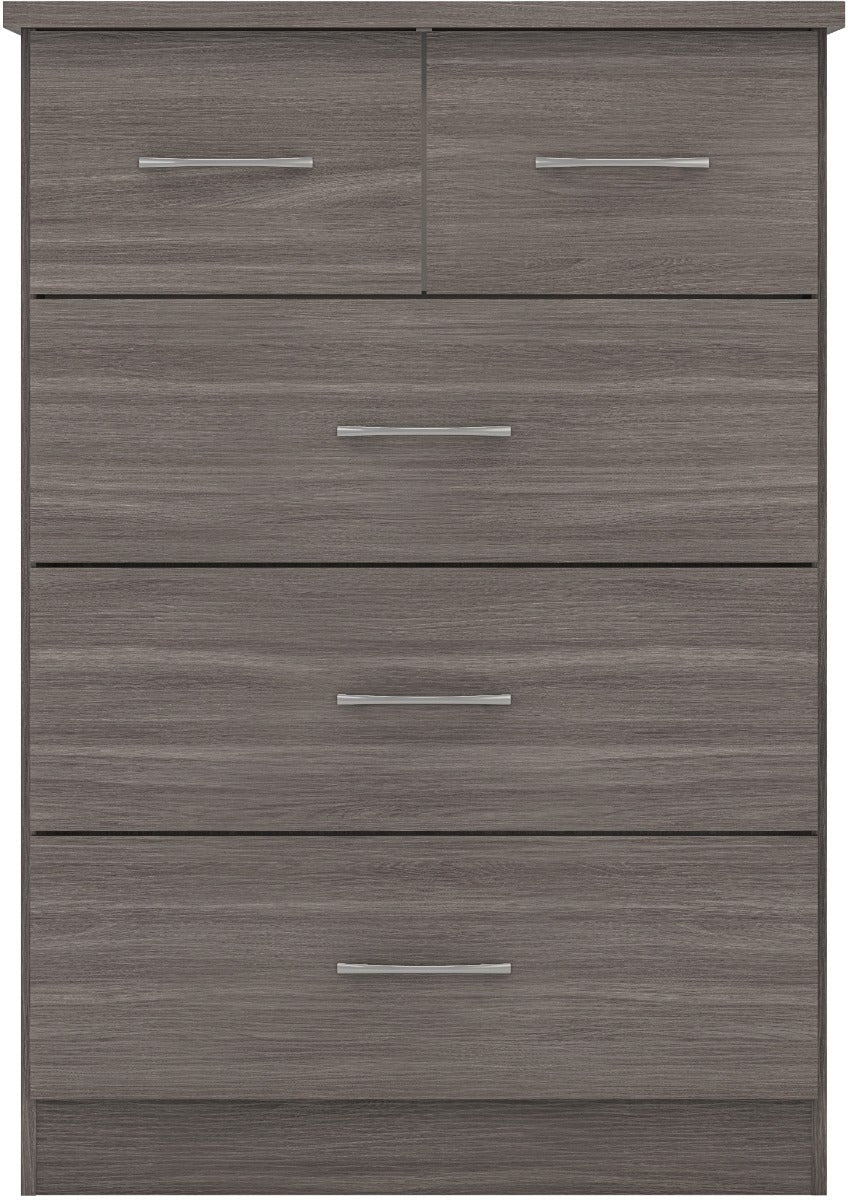Nevada 4 Door 2 Drawer Wardrobe Bedroom Set - Black Wood Grain - view 10