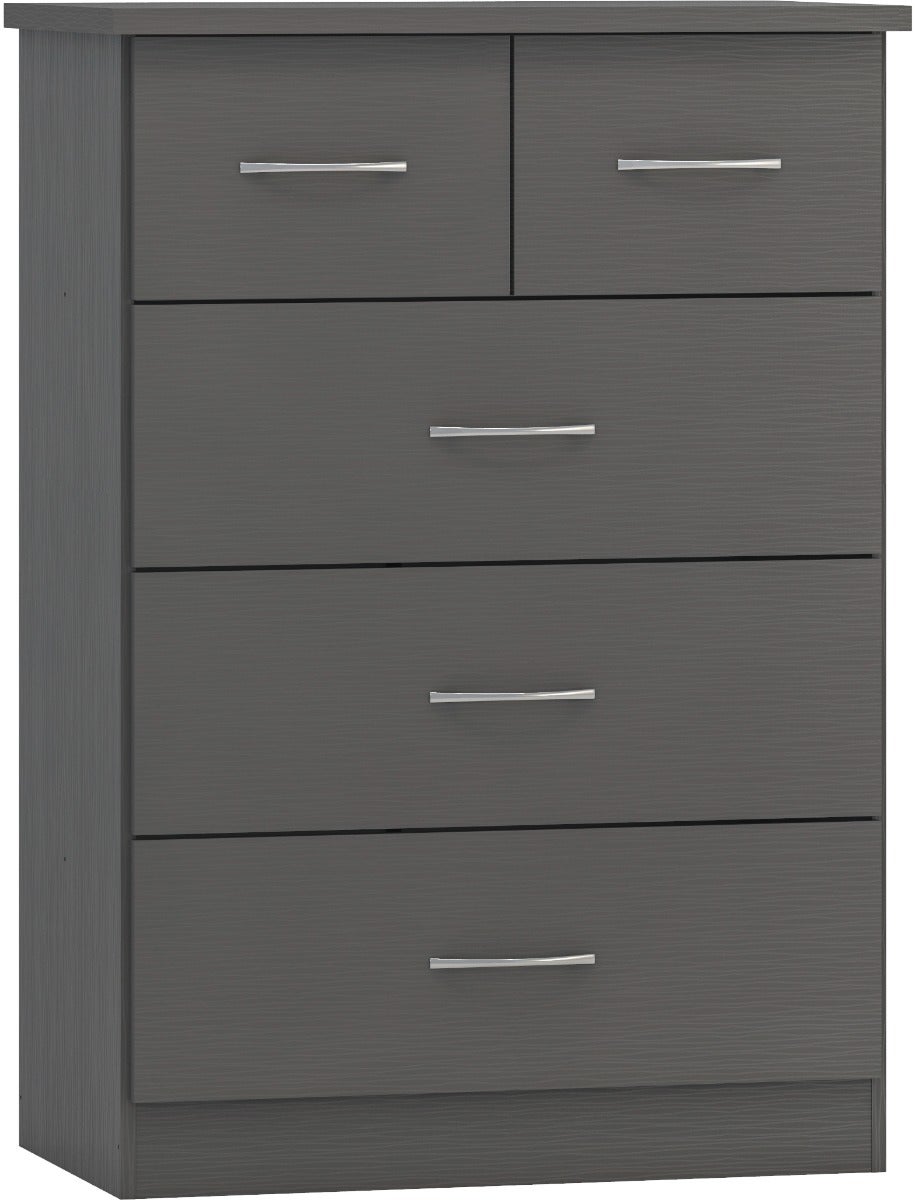 Nevada 4 Door 2 Drawer Wardrobe Bedroom Set - 3D Effect Grey - view 8
