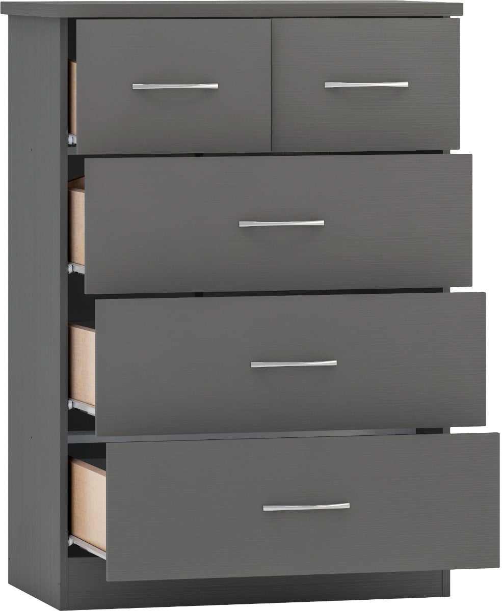 Nevada 4 Door 2 Drawer Wardrobe Bedroom Set - 3D Effect Grey - view 9