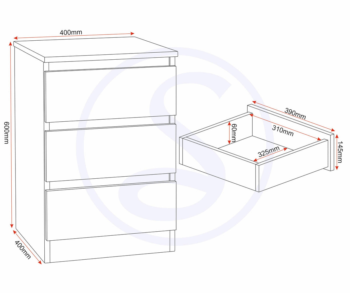 Malvern 2 Door Wardrobe Bedroom Set - White - view 5