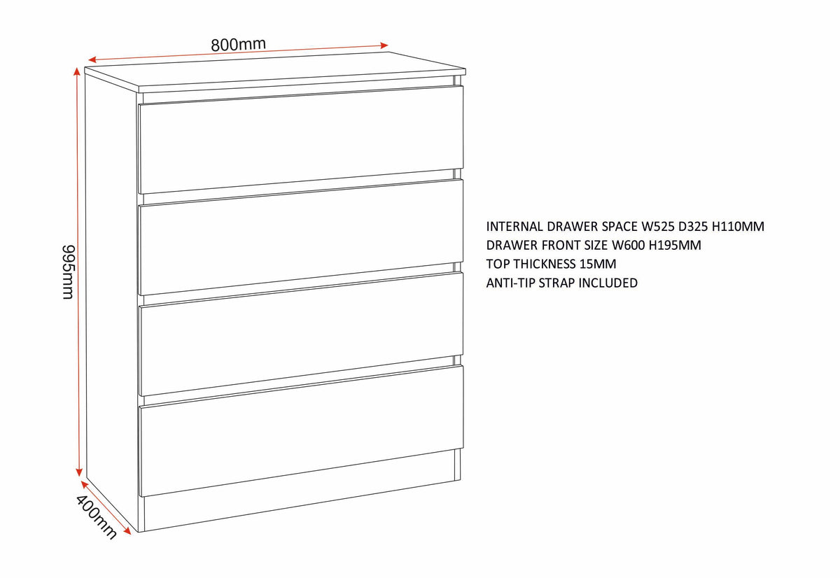 Malvern 2 Door Wardrobe Bedroom Set - Sonoma Oak Effect - view 3