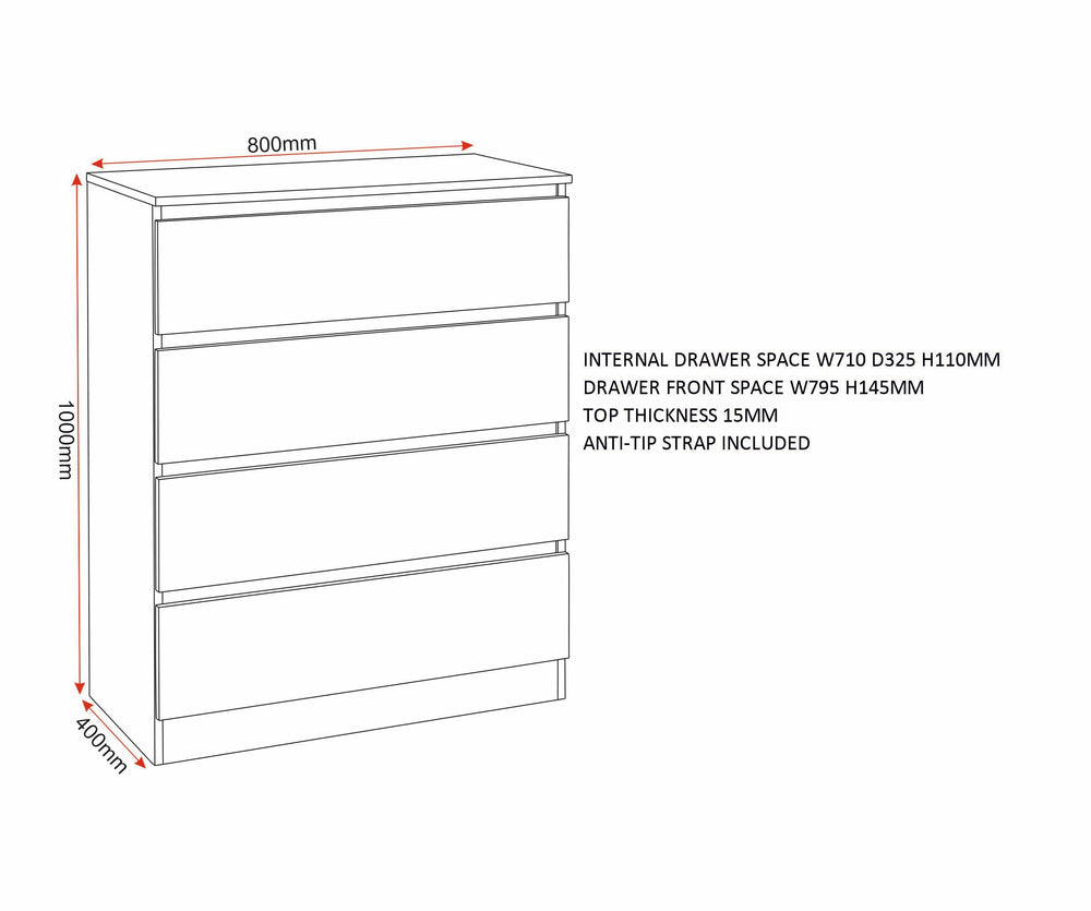 Malvern 3 Door Wardrobe Bedroom Set