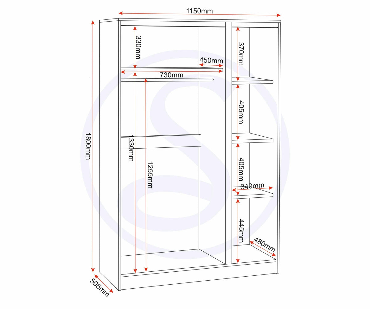 Malvern 3 Door Wardrobe Bedroom Set - Grey - view 7