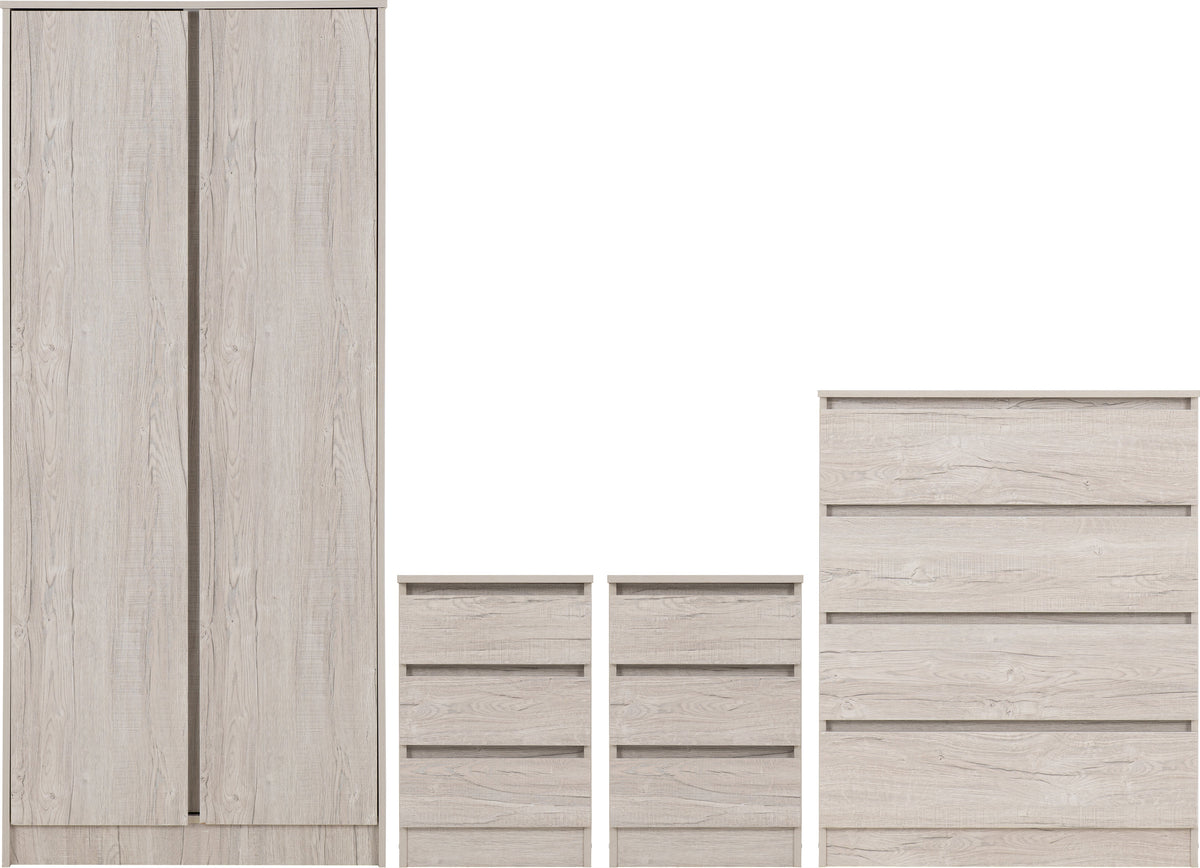 Malvern 2 Door Wardrobe Bedroom Set - Urban Snow - view 23