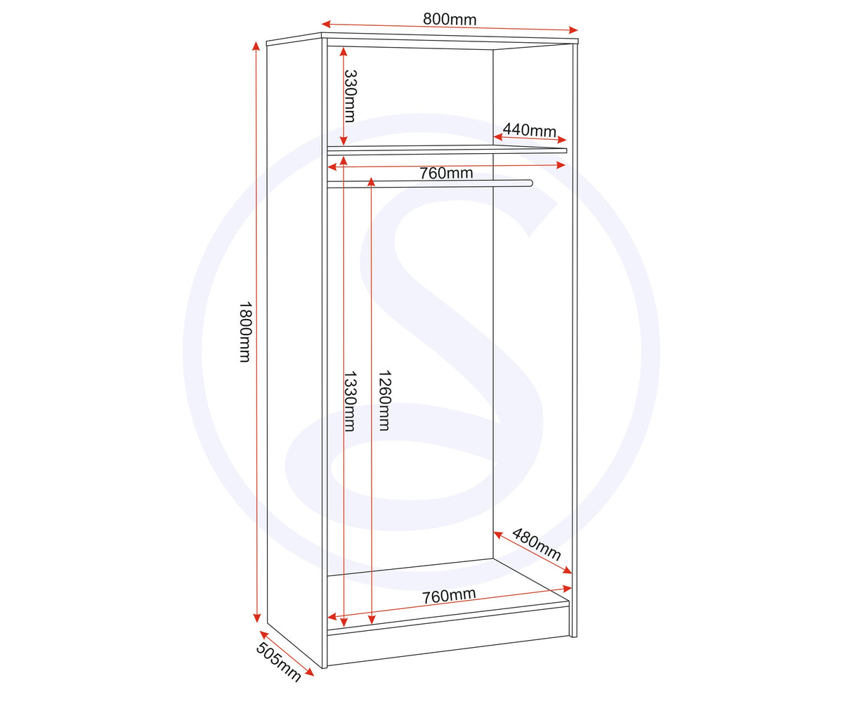 Malvern 2 Door Wardrobe Bedroom Set - Urban Snow - view 7