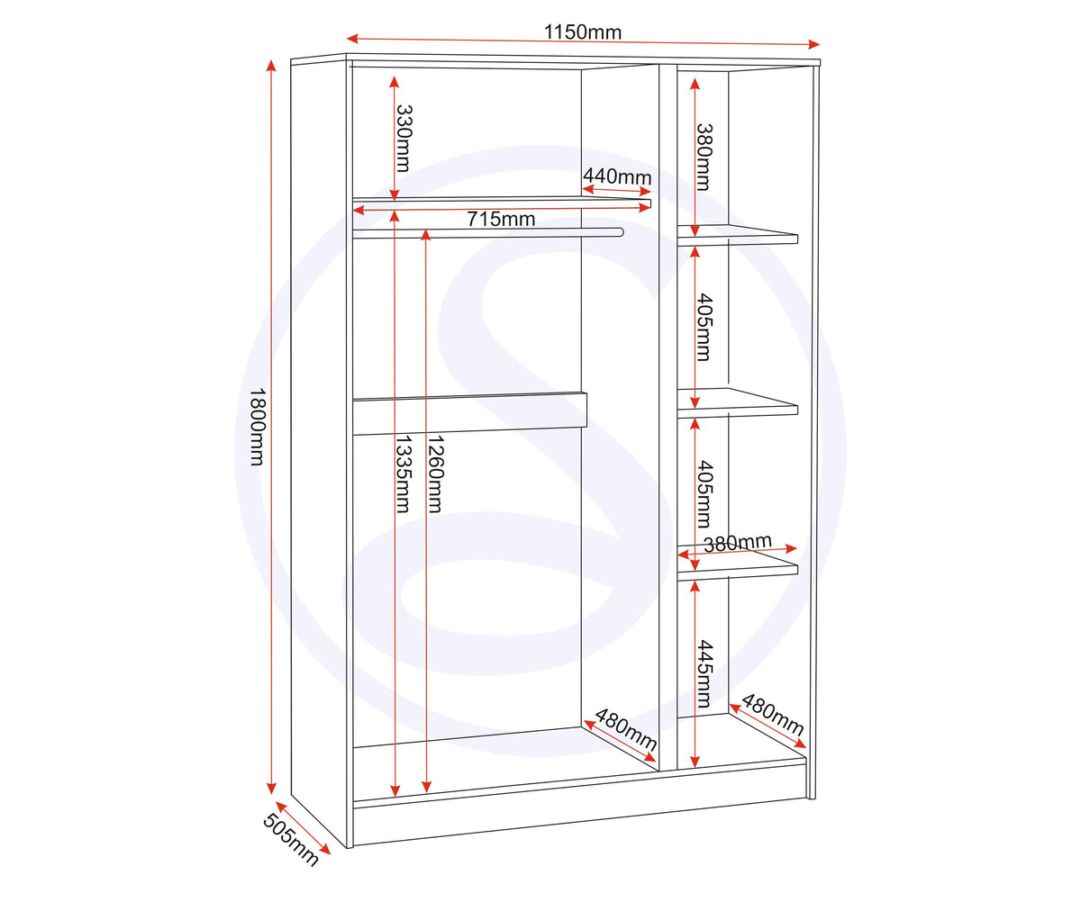 Malvern 3 Door Wardrobe Bedroom Set - Urban Snow - view 7