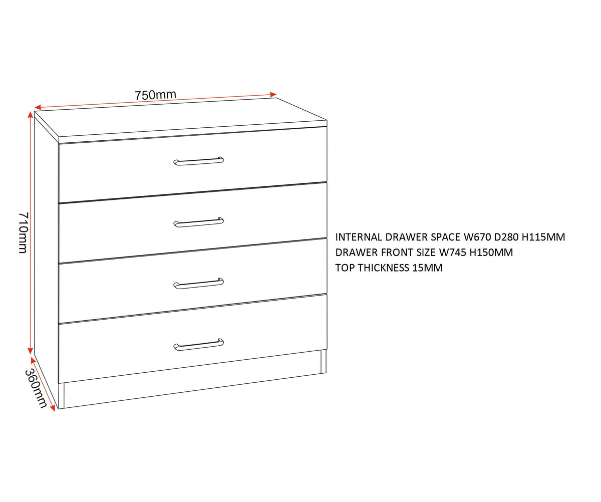 Dakota 2 Door Wardrobe Bedroom Set - Dark Grey - view 3
