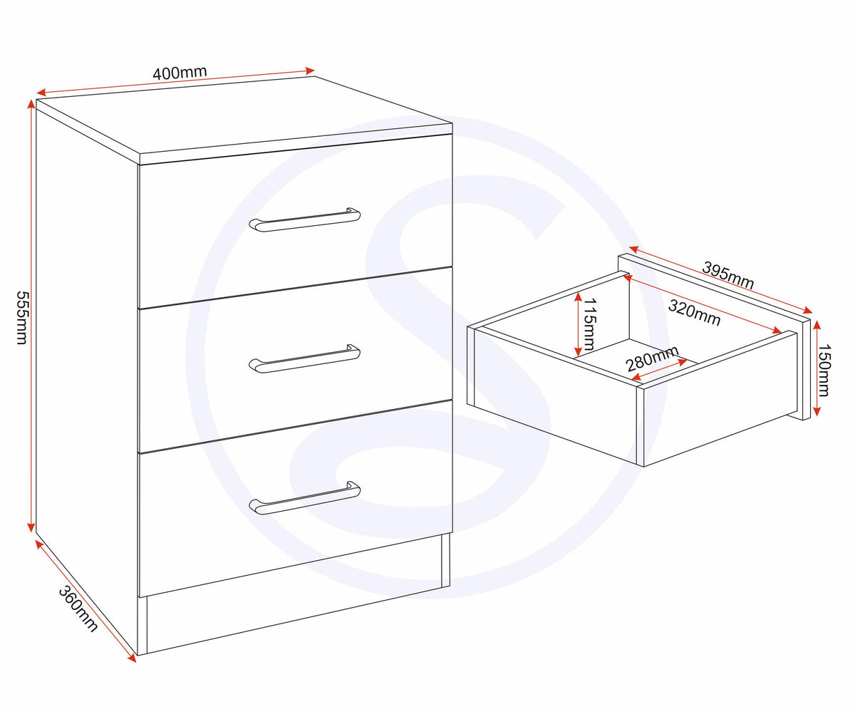Dakota 2 Door Wardrobe Bedroom Set - Light Grey - view 5