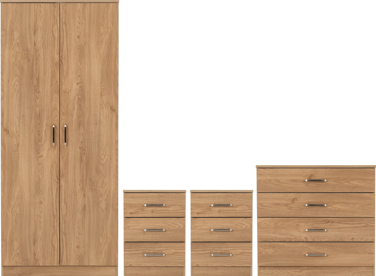 Dakota 2 Door Wardrobe Bedroom Set - Oak Effect - view 27
