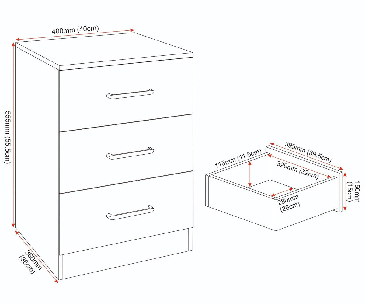 Dakota 2 Door Wardrobe Bedroom Set - White - view 23