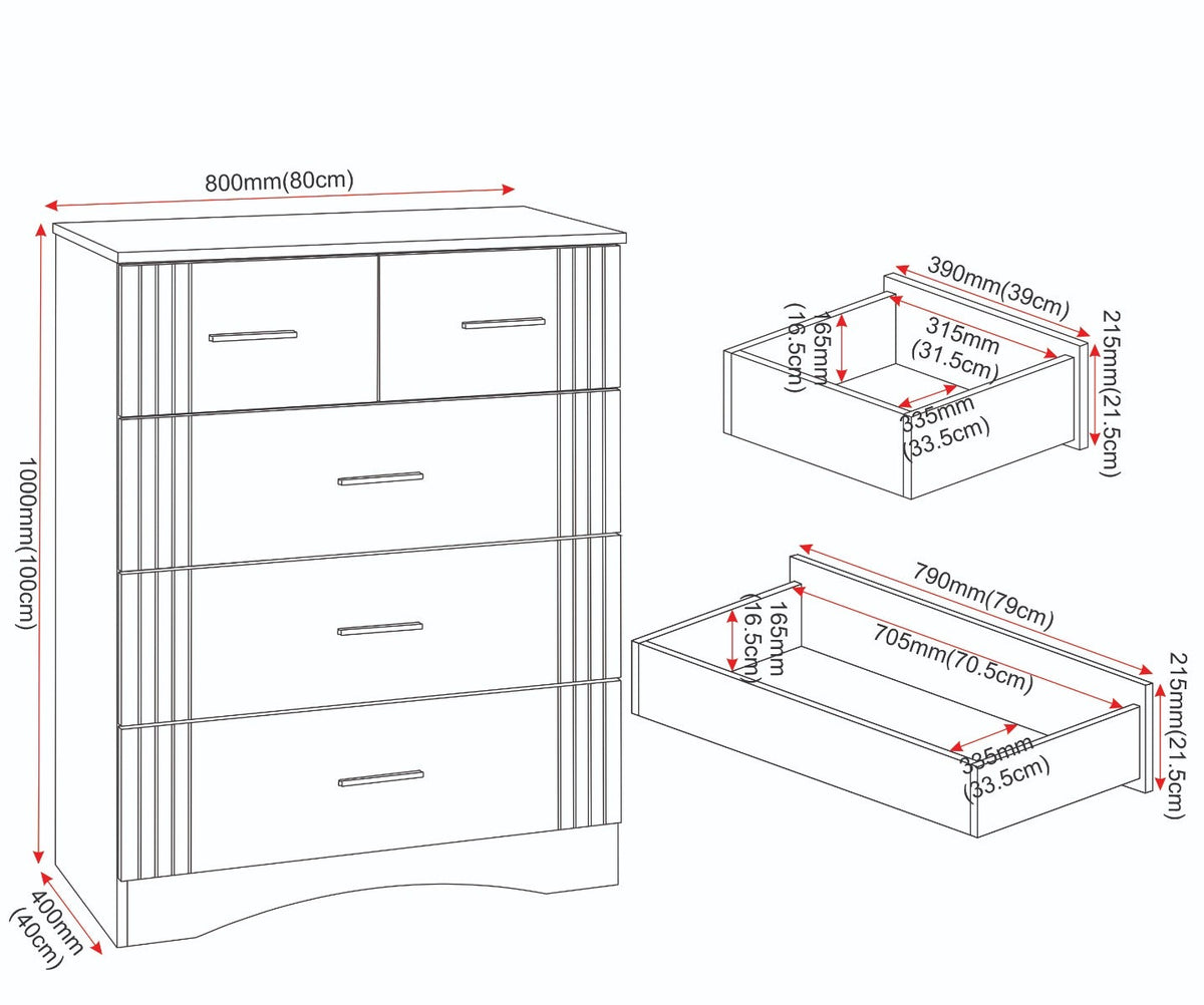 Tessa 2 Door Wardrobe Bedroom Set - Natural Oak Effect - view 23
