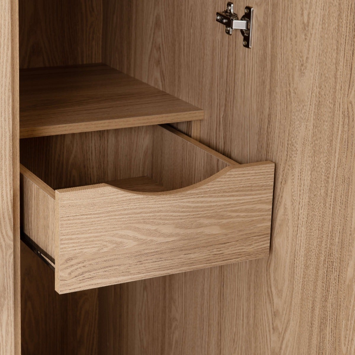 Tessa 3 Door Mirrored Wardrobe Bedroom Set - Natural Oak Effect - view 9
