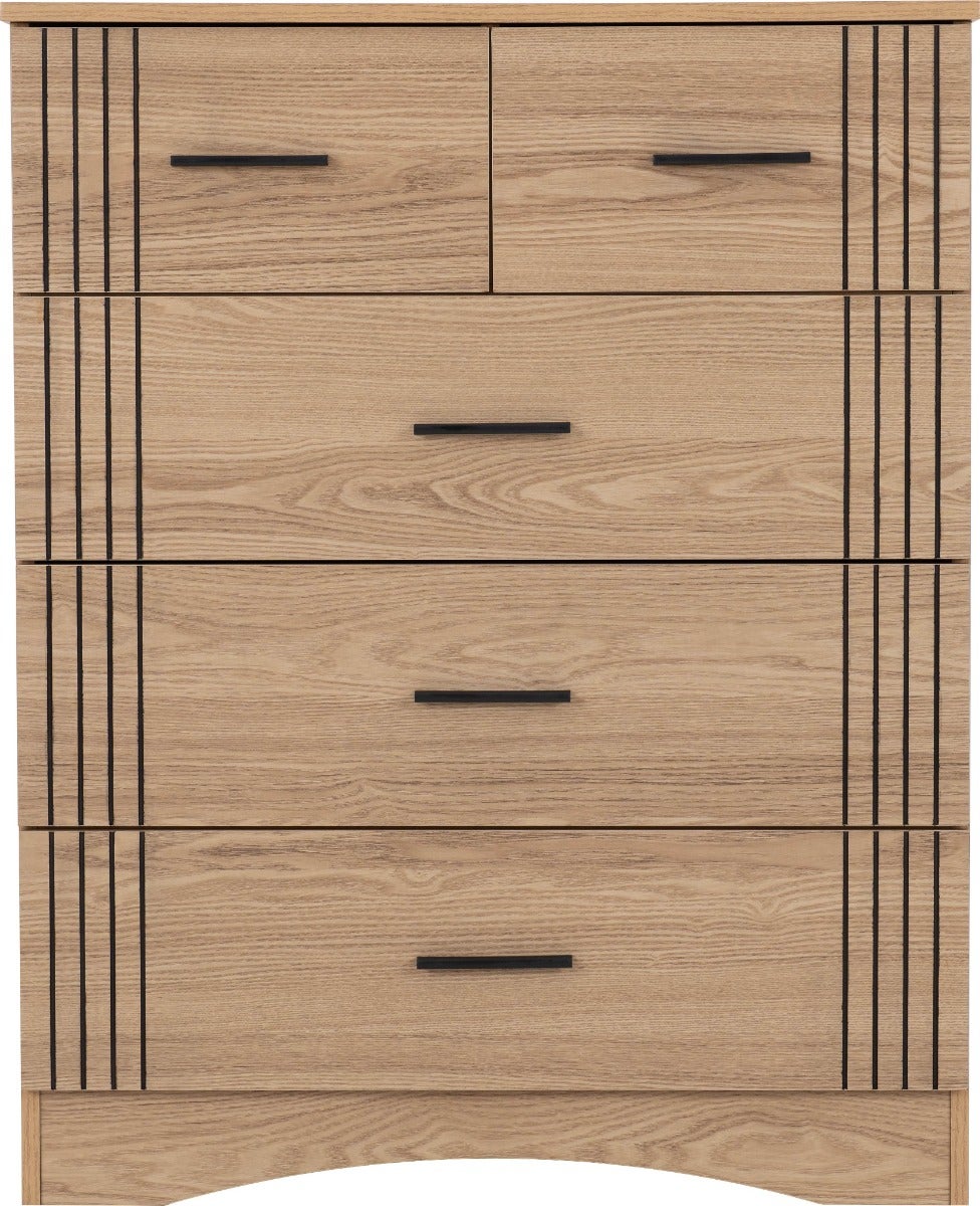 Tessa 4 Door Mirrored Wardrobe Bedroom Set - Natural Oak Effect - view 12