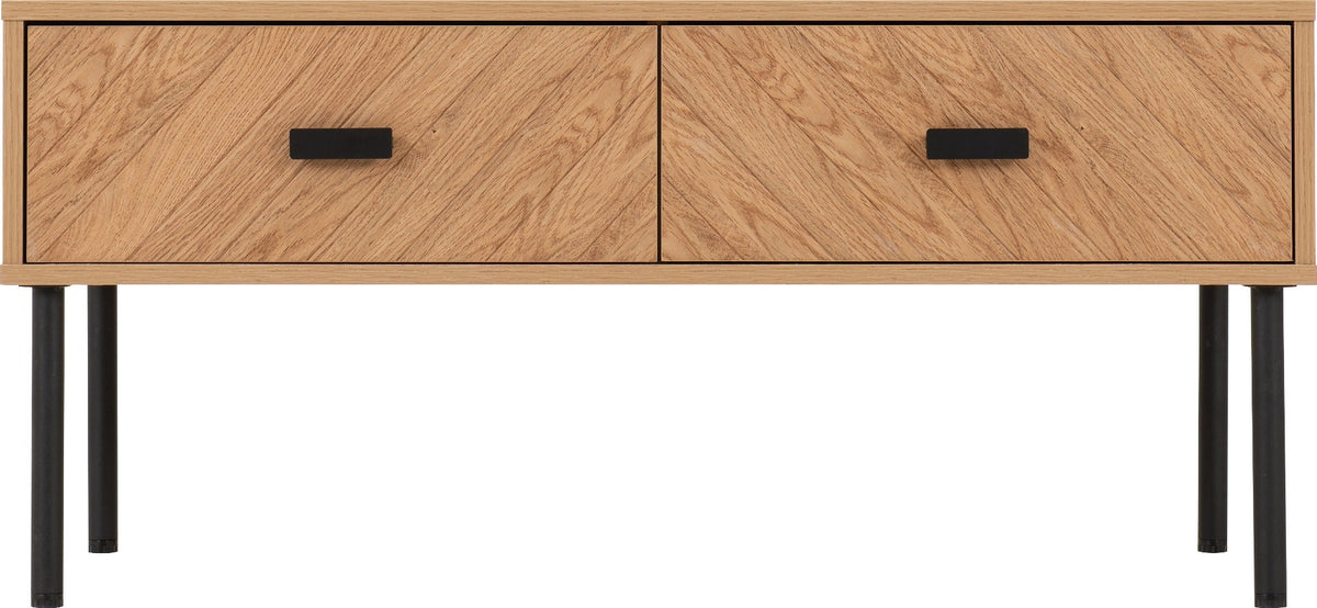Leon 2 Drawer Coffee Table - Medium Oak Effect - view 4