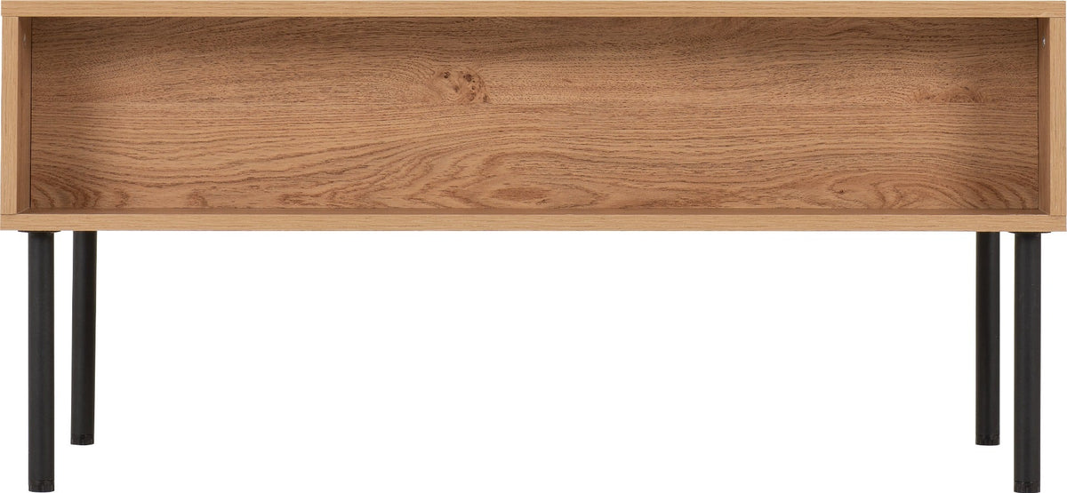 Leon 2 Drawer Coffee Table - Medium Oak Effect - view 6