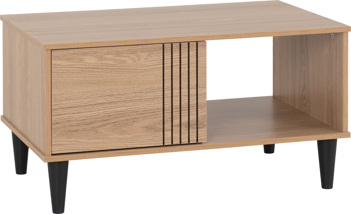 Tessa 1 Door Coffee Table - Natural Oak Effect - view 11
